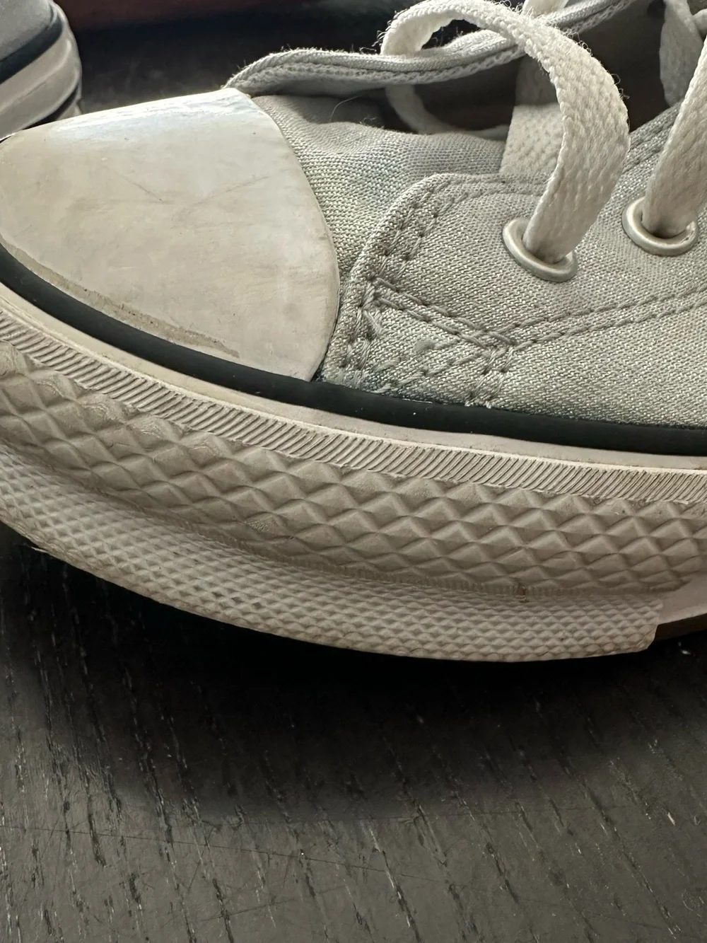 Converse High-Top Sneakers in Light Gray and White